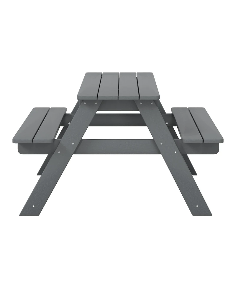 Outdoor Patio Kids Hdpe Plastic Picnic Bench Table