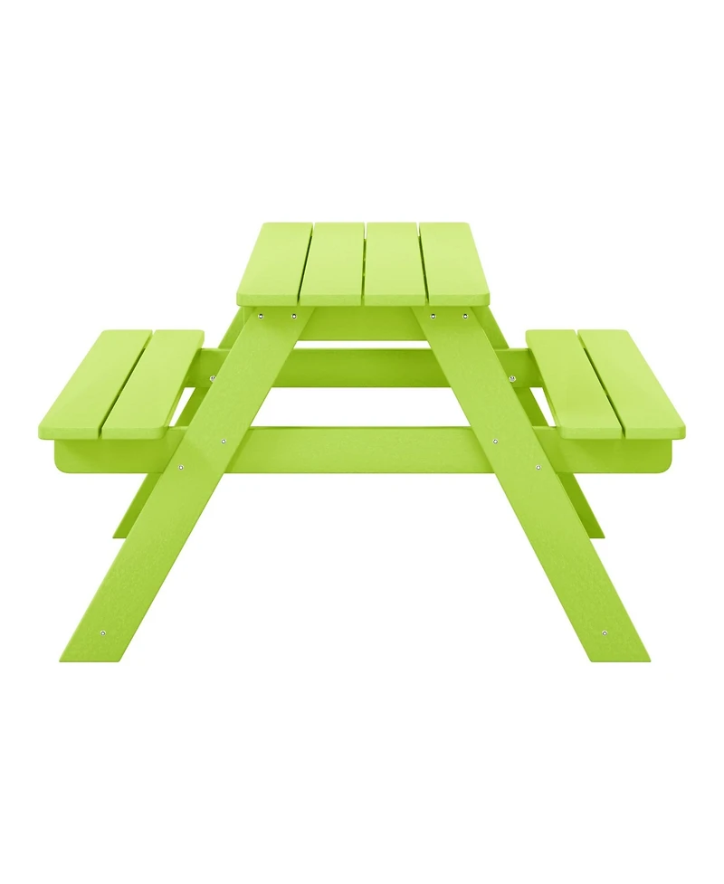 Outdoor Patio Kids Hdpe Plastic Picnic Bench Table