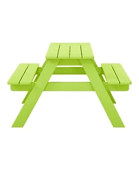 Outdoor Patio Kids Hdpe Plastic Picnic Bench Table