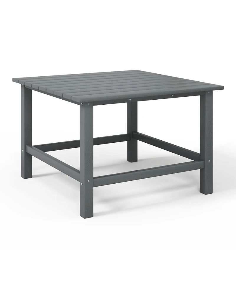 Kids 5-Piece Hdpe Outdoor Square Patio Dining Table and Chairs Set