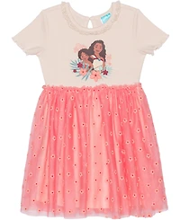 Disney Toddler and Little Girls Short Sleeve Moana Sisters Dress