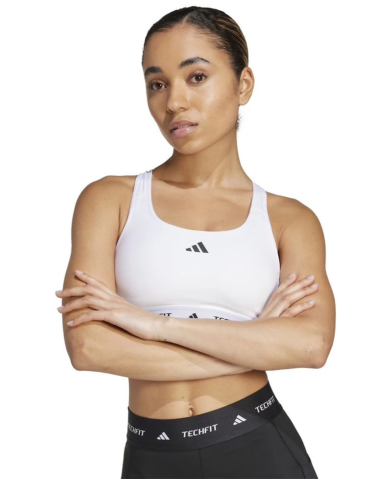 adidas Women's Medium-Impact Logo-Band Sports Bra