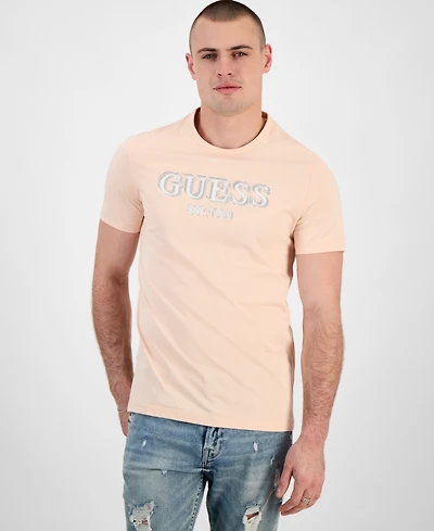 Guess Men's Relaxed-Fit Stitched Logo Graphic T-Shirt