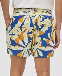 Mode of One Men's Floral Tones Regular-Fit Printed Swim Trunks, Exclusively at Macy's