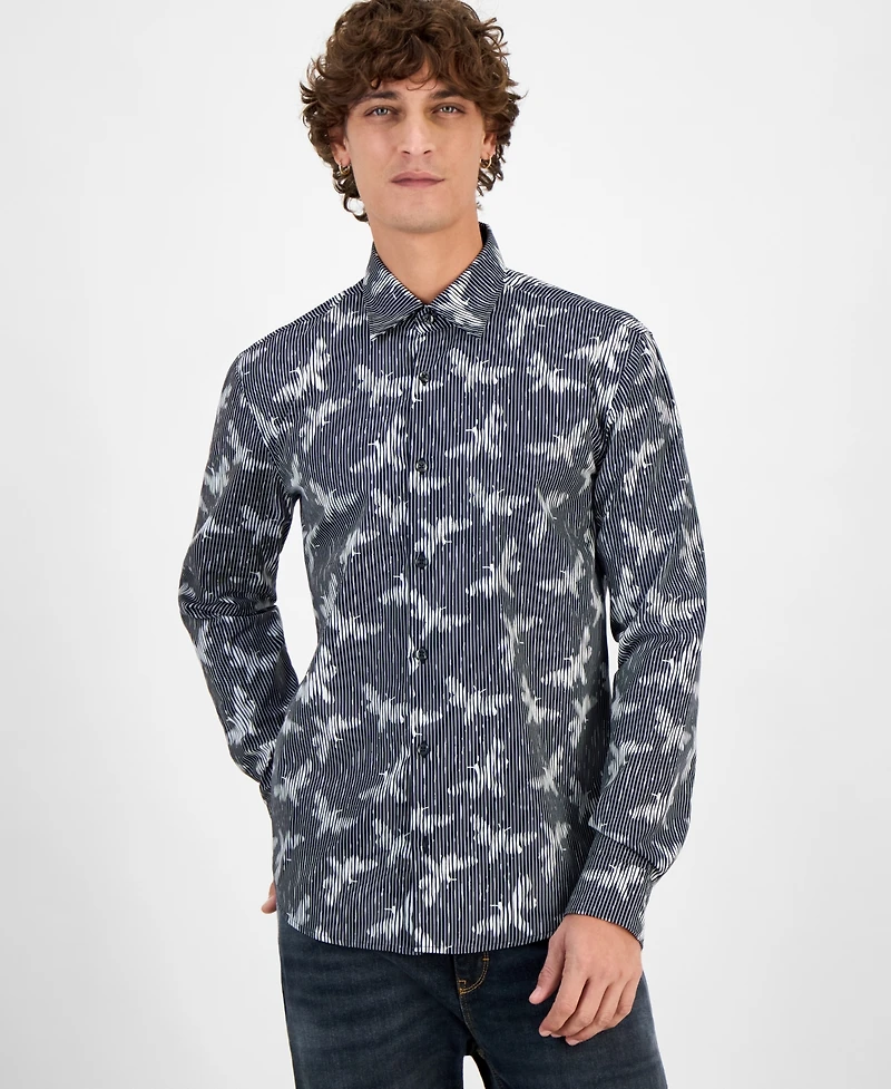 Hugo by Boss Men's Ermo Butterfly Patterned Shirt