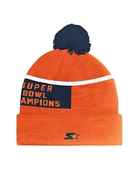 Starter Men's and Women's Orange Denver Broncos Chyron Cuffed with Pom Knit Hat