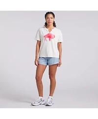Fanatics Women's Cream Buffalo Bills Slub V-Neck T-Shirt