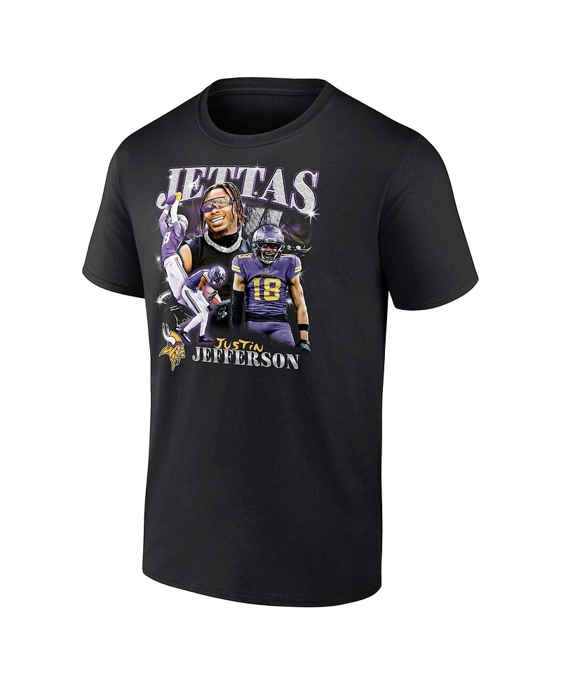 Fanatics Men's Justin Jefferson Black Minnesota Vikings Notorious Player Graphic T-Shirt