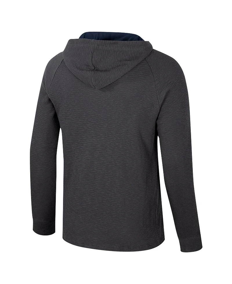 Colosseum Men's Charcoal Notre Dame Fighting Irish Dujour Raglan Long Sleeve Henley Hoodie T-Shirt