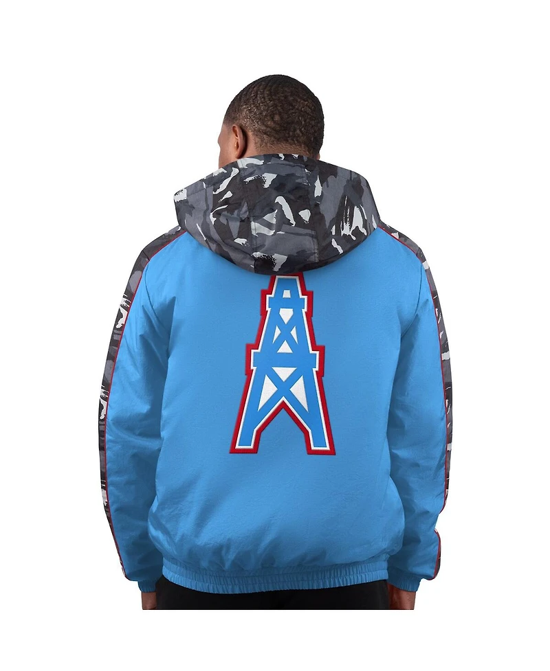 Starter Men's Light Blue Houston Oilers Thursday Night Gridiron Full-Zip Hoodie Jacket
