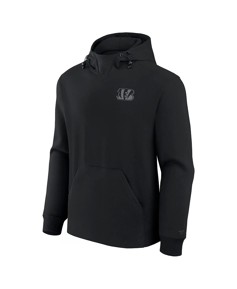 Fanatics Men's and Women's Black Cincinnati Bengals Front Office Tonal Tri-Blend Pullover Hoodie