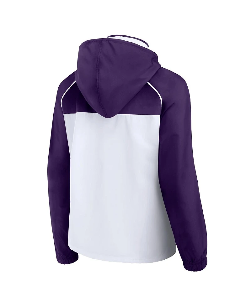 Fanatics Women's White/Purple Phoenix Suns Anorak Raglan Full-Zip Hoodie Jacket