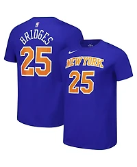 Nike Men's and Women's Mikal Bridges Blue New York Knicks Name Number T-Shirt