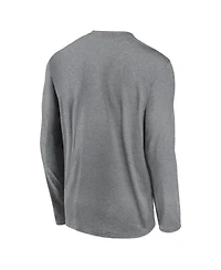 Jordan Men's Heather Gray Michigan Wolverines 2024 On-Court Basketball Practice Legend Performance Long Sleeve T-Shirt