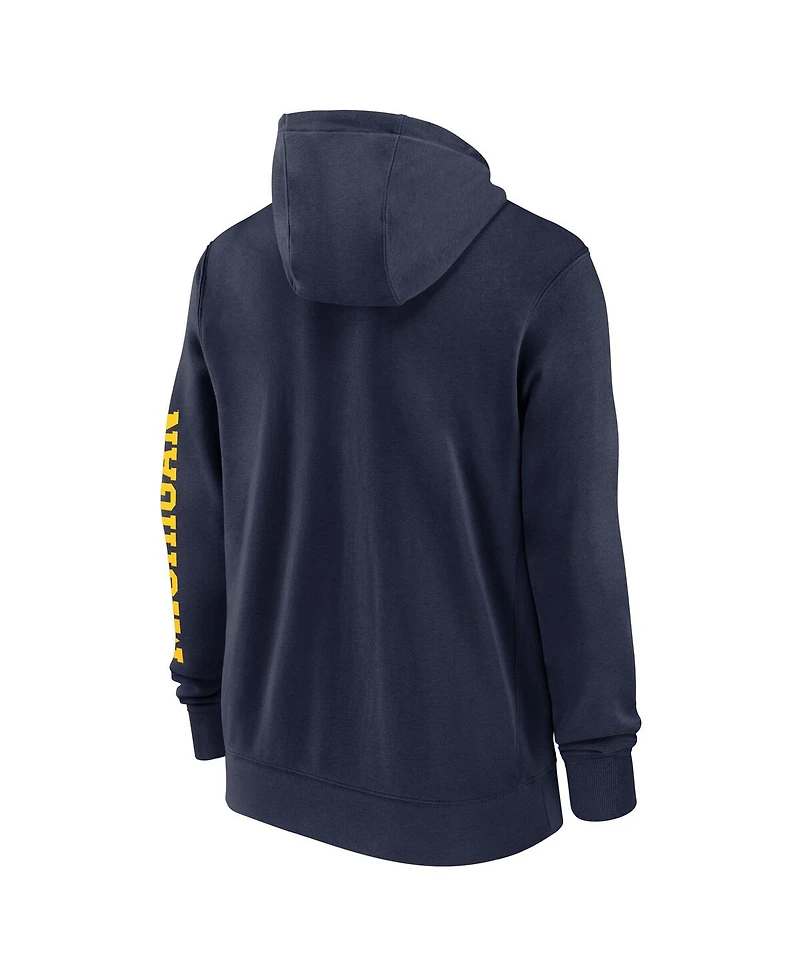 Jordan Men's Navy Michigan Wolverines Primetime Primary Mascot Full-Zip Hoodie