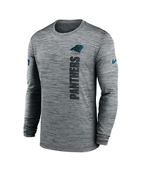 Nike Men's Gray Carolina Panthers 2024 Sideline Velocity Performance Long Sleeve T-Shirt