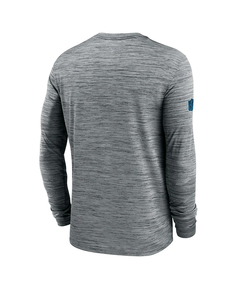 Nike Men's Gray Carolina Panthers 2024 Sideline Velocity Performance Long Sleeve T-Shirt