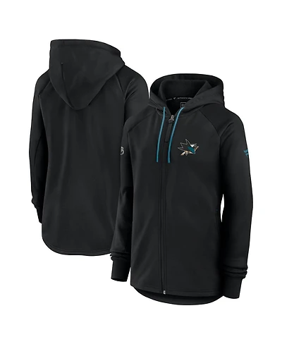 Fanatics Women's Black San Jose Sharks Authentic Pro Rink Fleece Full-Zip Jacket