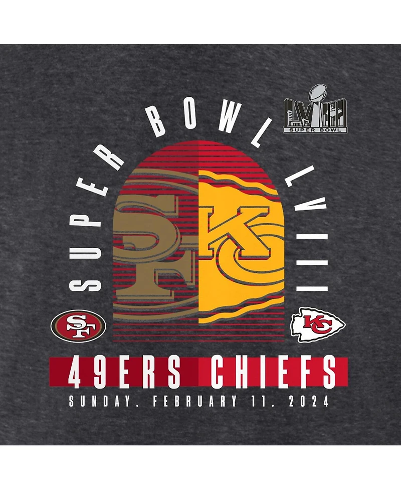 Fanatics Men's Heather Charcoal Kansas City Chiefs vs. San Francisco 49ers Super Bowl Lviii Matchup Big Tall T-Shirt