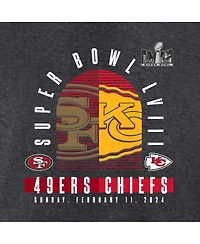 Fanatics Men's Heather Charcoal Kansas City Chiefs vs. San Francisco 49ers Super Bowl Lviii Matchup Big Tall T-Shirt