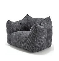 Comfortable Chenille Bean Bag Chair with Armrests for Living Rooms, Bedrooms, Gaming and Watching Tv-The Pop Home