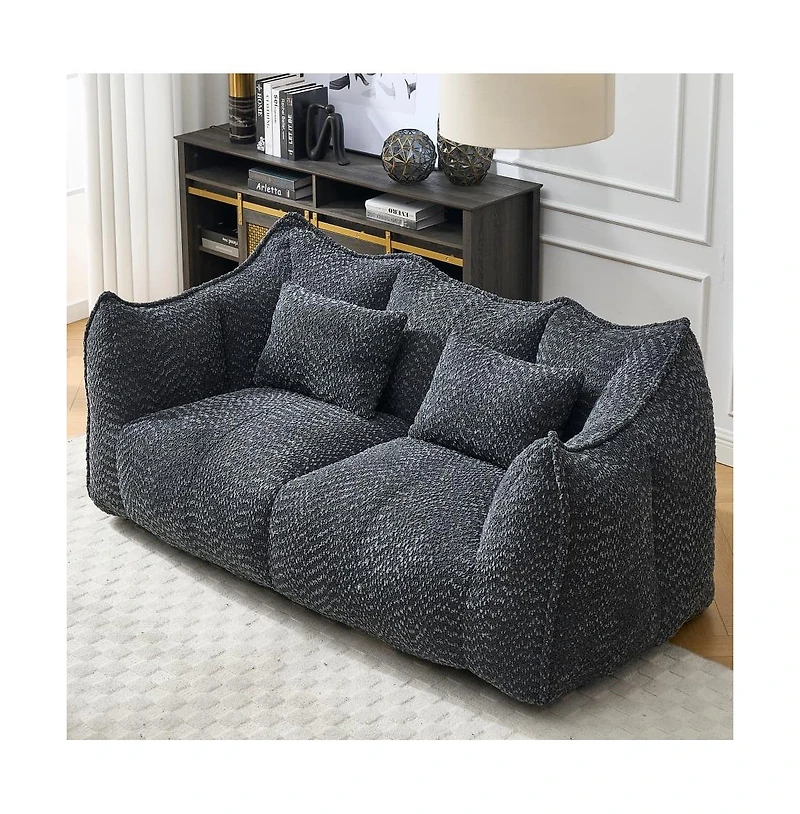 Bean Bag Chair for Adults, Cozy Chenille Sofa, Perfect Gaming, Reading, and Relaxing-The Pop Home