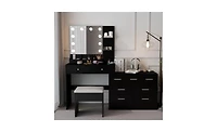 Makeup Vanity with Lights – Led Lighted Dressing Table with Storage for Bedroom or Makeup Area