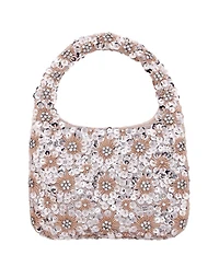 Nina Floral Patterned Sequin Hobo Bag