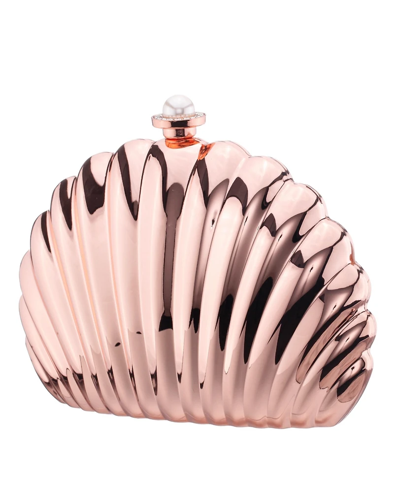 Nina Seashell Metal Minaudiere Clutch