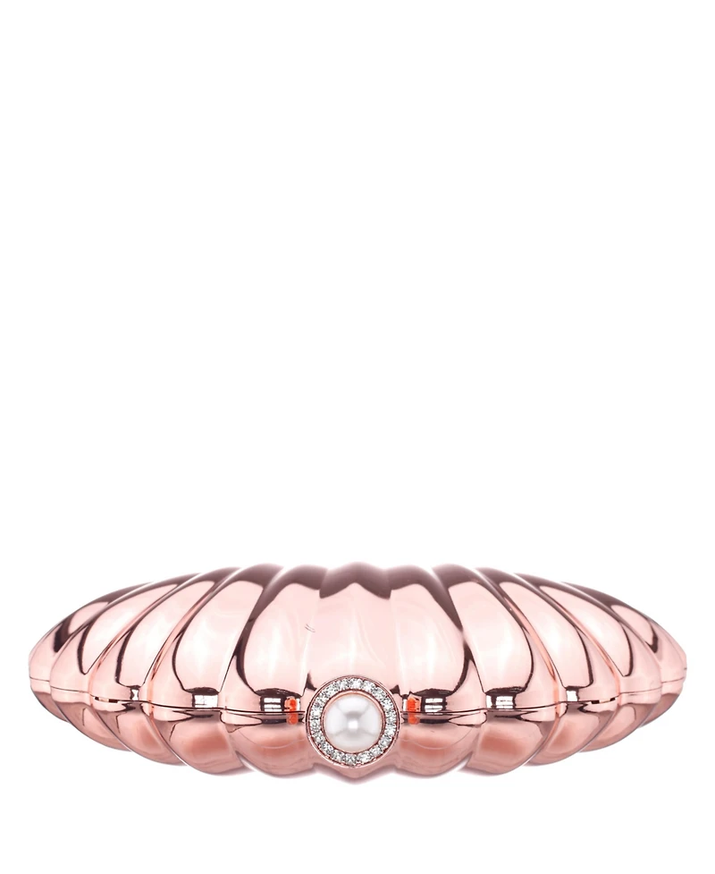 Nina Seashell Metal Minaudiere Clutch