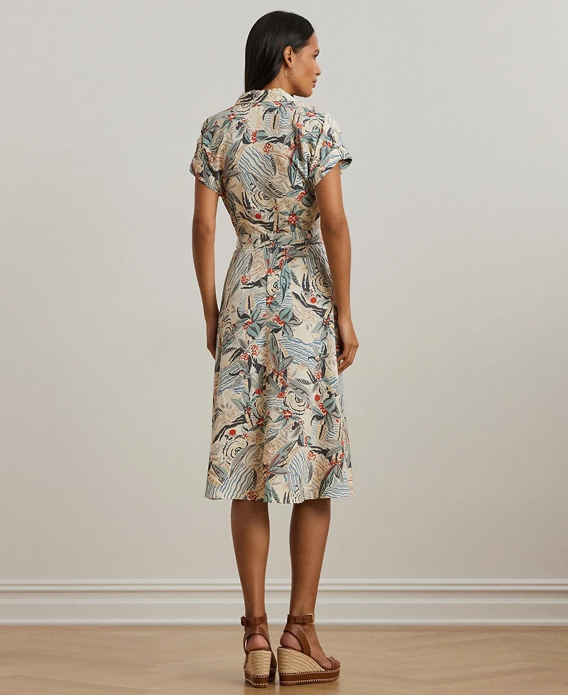 Lauren Ralph Lauren Women's Print Belted Crepe Camp Shirtdress, Regular & Petite