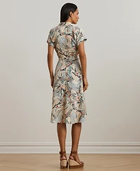 Lauren Ralph Lauren Women's Print Belted Crepe Camp Shirtdress, Regular & Petite