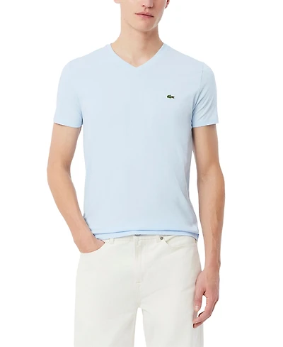 Men's Lacoste Classic V-Neck Soft Pima Cotton Tee Shirt - T01