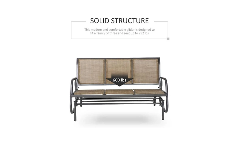Outdoor Courtyard Seating for 3 People Comfortable Patio Bench Set for Relaxing and Entertaining