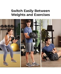 LifePro Single Adjustable Dumbbell – 4lb to 90lb Weight Range, Compact Design for Home Gym, Versatile Fitness Equipment