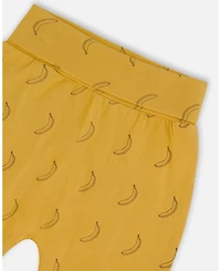 Deux par Deux Baby Boys Printed Organic Cotton Top And Pant Set Yellow Bananas