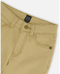Deux par Deux Toddler Boys Stretch Twill Pants Light Golden Beige - Toddler|Child