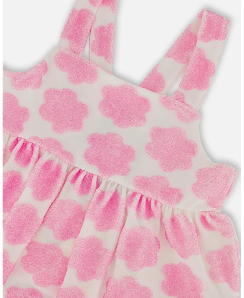 Deux par Toddler Girls Printed Terry Tank Top And Shorts Set Vibrant Pink White - Toddler|Child