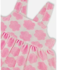 Deux par Toddler Girls Printed Terry Tank Top And Shorts Set Vibrant Pink White - Toddler|Child