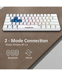 acer Predator Aethon 330 Gaming Keyboard|Space-Saving 61-Key Design|100% Anti-Ghosting with N-Key Rollover|Kailh Blue Switches|Personalized Rgb Lighti