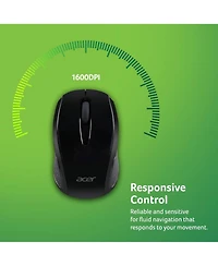 acer Rf Wireless Mouse M501 (Black), Works with Chromebook, with Usb Plug and Play for Right/Left Handed Users (for Chromebooks, Windows Pc & Mac