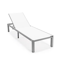 Marlin Patio Chaise Lounge Chair With Grey Aluminum Frame