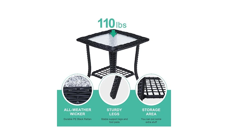 Outdoor Side Table Stylish and Functional for Patio, Garden, or Balcony Use