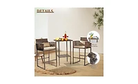 3-Piece Outdoor Patio Bar Set for Garden, Balcony, or Backyard Entertainment