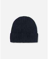 Deux par Deux Kids Unisex Cuffed Knit Hat Black - Toddler|Child
