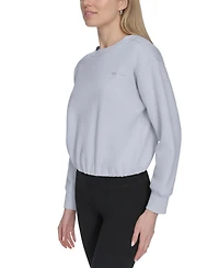 Calvin Klein Women's Logo Fleece Bubble Hem Top