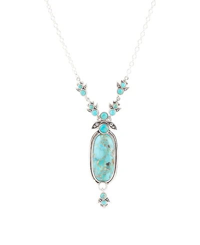 Barse Emile Sterling Silver and Blue Turquoise Abstract Pendant Necklace
