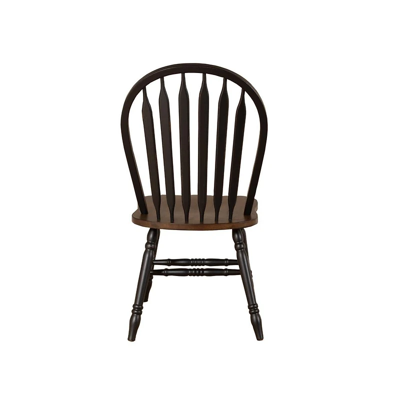 Windsor Side Chair)-Black- Set of 2 Solids Black