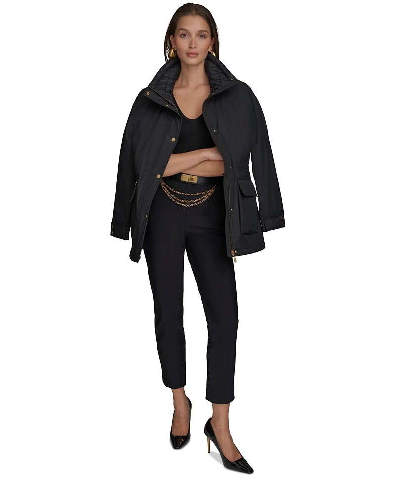 Donna Karan New York Women's Stand-Collar Cinched-Waist Coat