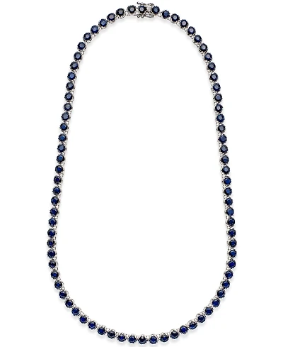 Black Sapphire Collar Necklace (25 ct. t.w.) in Sterling Silver, Created for Macy's